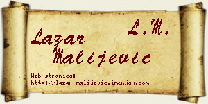 Lazar Malijević vizit kartica